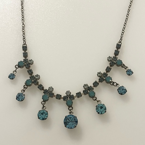 Vintage Blue Prong Set Rhinestone 13” - 16” Necklace - Picture 16 of 16